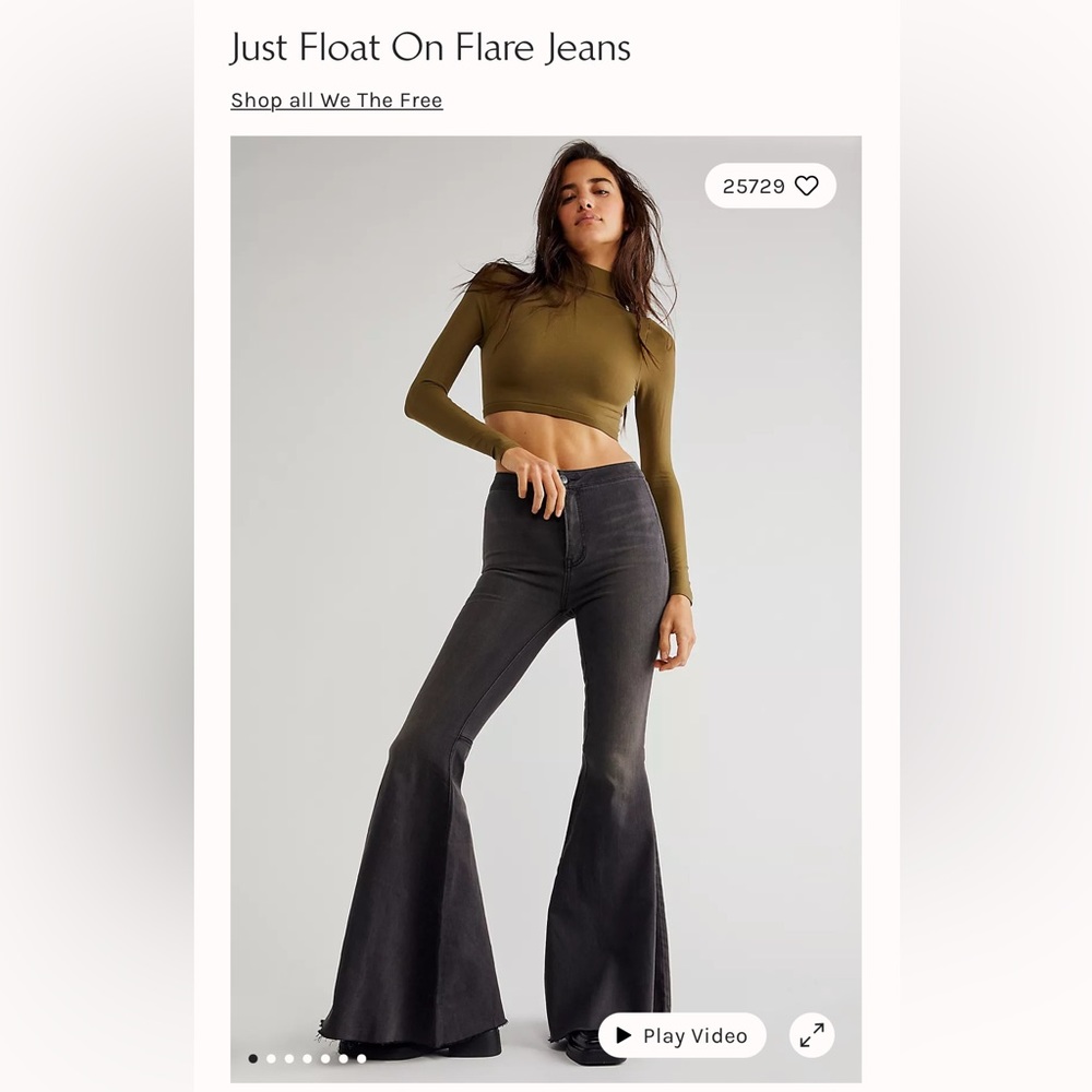 Free People Just Float On Flare Jeans - Washed Black